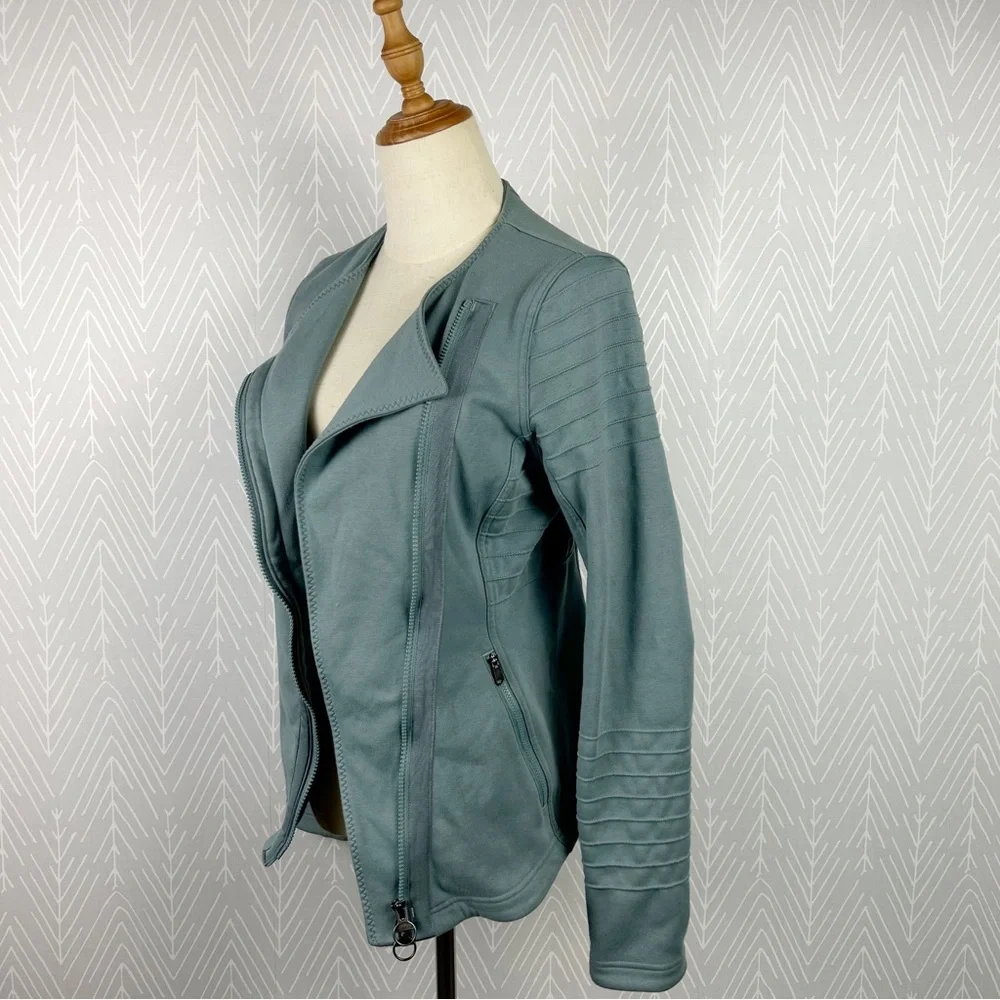 ATHLETA MOTO JACKET, Full Zip in Minimalistic Gray. - Picture 2 of 10